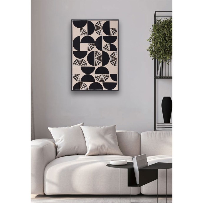POSITIVE VIBES ΠΙΝΑΚΑΣ ΔΙΑΚΟΣΜΗΣΗΣ 60x90x4 ΛΙΝΟ ΛΕΥΚΟ ΜΑΥΡΟ ΞΥΛΟ ΜΑΥΡΟ