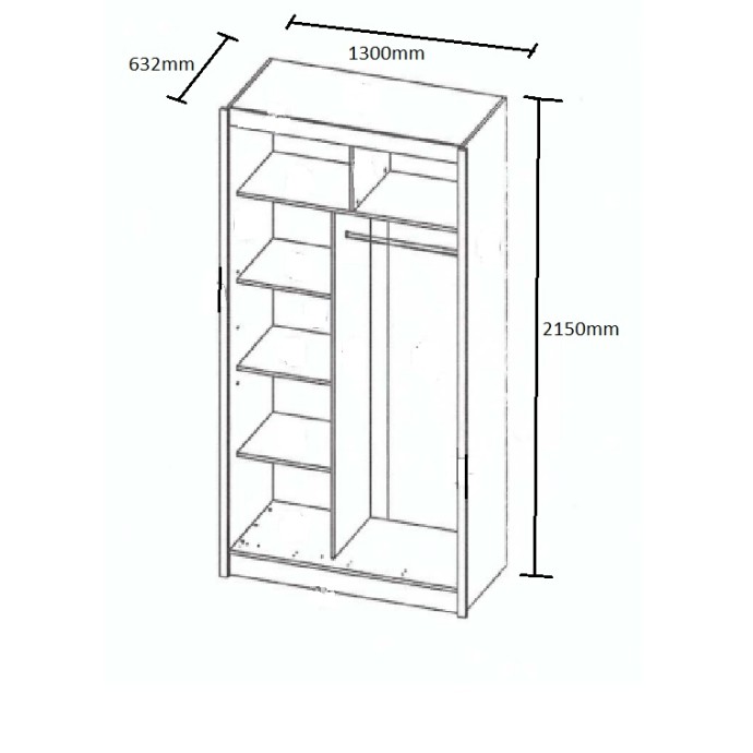 ILONA ΣΥΡΟΜΕΝΗ ΝΤΟΥΛΑΠΑ 130x61x215εκ MDF SONOMA