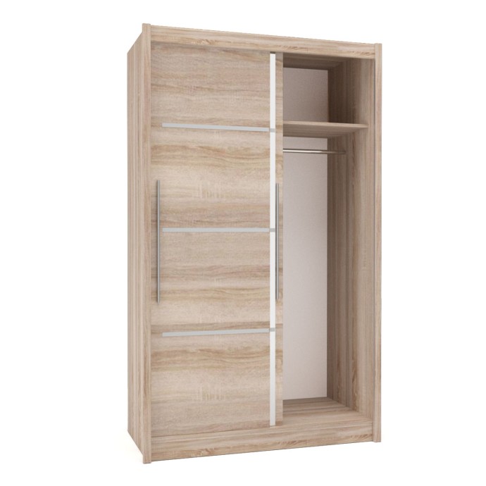 ILONA ΣΥΡΟΜΕΝΗ ΝΤΟΥΛΑΠΑ 130x61x215εκ MDF SONOMA