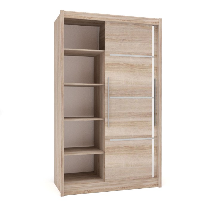 ILONA ΣΥΡΟΜΕΝΗ ΝΤΟΥΛΑΠΑ 130x61x215εκ MDF SONOMA