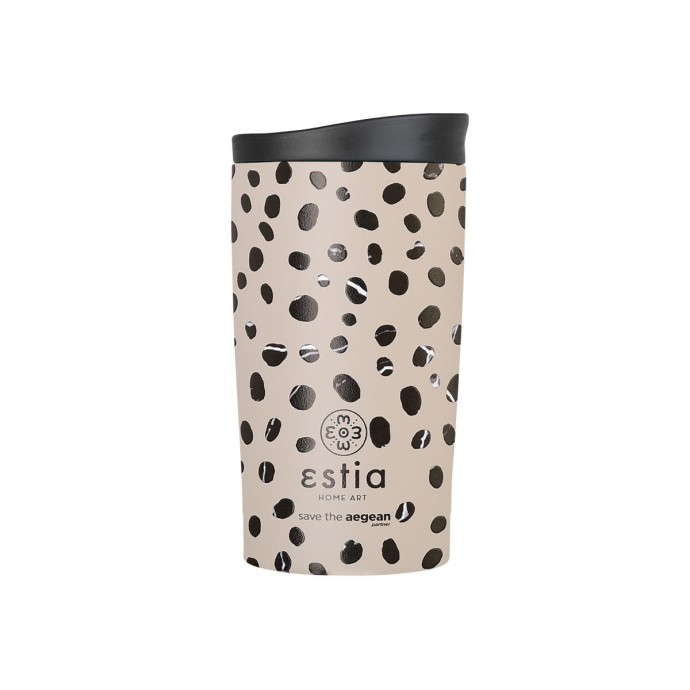 ESTIA ΘΕΡΜΟΣ TRAVEL MUG SAVE THE AEGEAN 350ml LEOPARD TAUPE