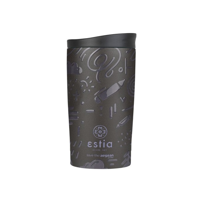 ESTIA ΘΕΡΜΟΣ TRAVEL MUG SAVE THE AEGEAN 350ml NOIR ECHO