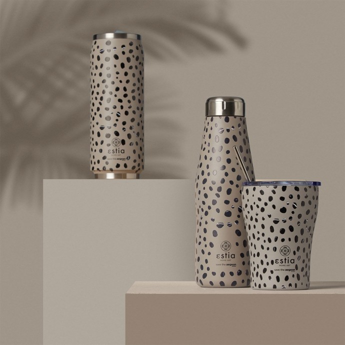 ΘΕΡΜΟΣ TRAVEL CUP SAVE THE AEGEAN 500ml LEOPARD TAUPE