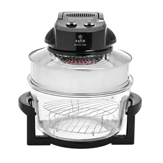 ΦΟΥΡΝΑΚΙ ΡΟΜΠΟΤ CRYSTAL COOK 1400w 12lt ΜΕ ΑΝΤΙΣΤΆΣΕΙΣ ΜΑΥΡΟ