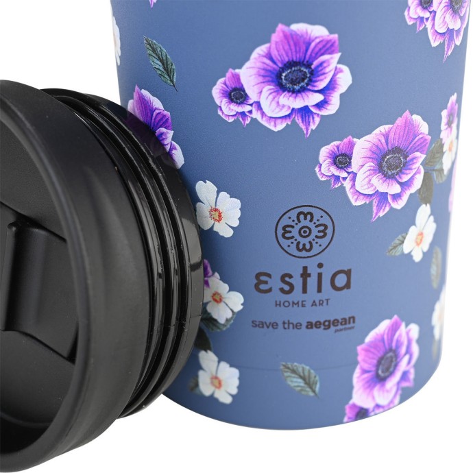 ΘΕΡΜΟΣ TRAVEL MUG SAVE THE AEGEAN 450ml GARDEN BLUE