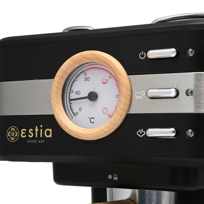 ESTIA ΜΗΧΑΝΗ ESPRESSO OAK 950w 15 bar 1.2lt ΜΑΥΡΗ