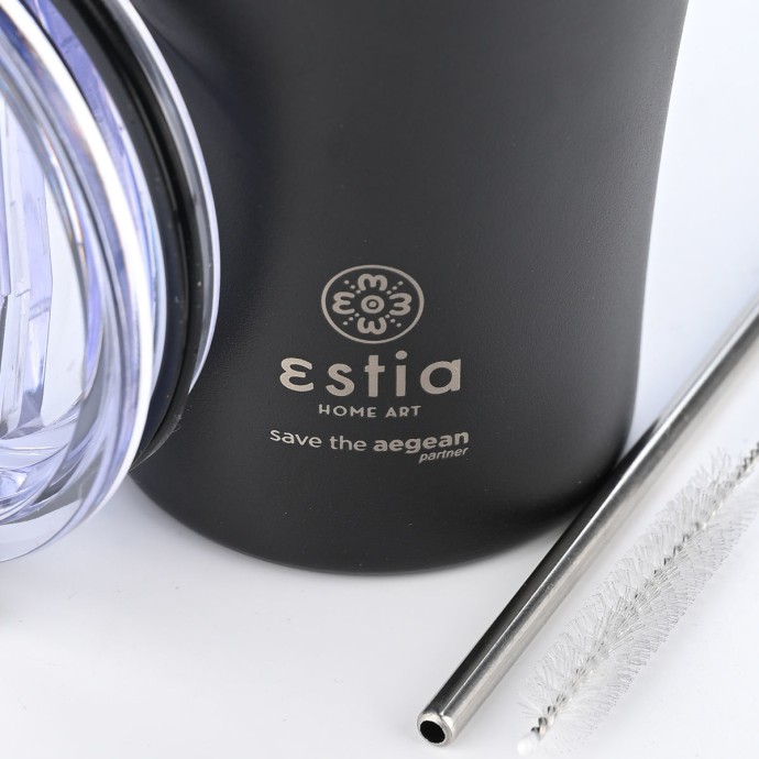 ESTIA ΘΕΡΜΟΣ COFFEE MUG SAVE THE AEGEAN 500ml MIDNIGHT BLACK