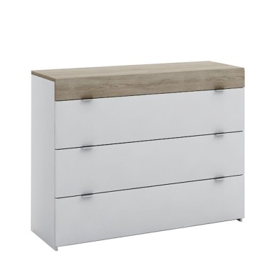 MY BOX ΚΟΜΟΤΑ 3ΣΥΡΤΑΡΙΑ SONOMA ΣΚΟΥΡΟ ΛΕΥΚΟ HIGH GLOSS 105x45xH78cm