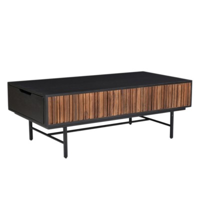 JENGA COFFEE TABLE 2ΣΥΡΤΑΡΙΑ ΜΑΥΡΟ ΚΑΡΥΔΙ 120x50xH43cm