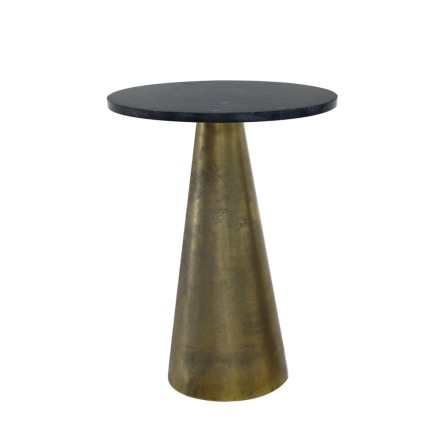 CONO COFFEE TABLE ΜΑΥΡΟ ANTIQUE BRASS D36xH51cm