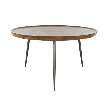 PENCIL 87 COFFEE TABLE ΦΥΣΙΚΟ ΜΑΥΡΟ 87x87xH45cm