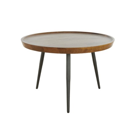 PENCIL 60 COFFEE TABLE ΦΥΣΙΚΟ ΜΑΥΡΟ 60x60xH40cm