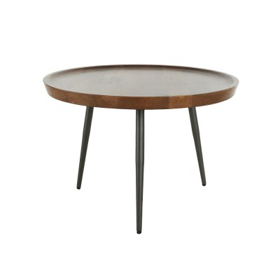 PENCIL 55 COFFEE TABLE ΦΥΣΙΚΟ ΜΑΥΡΟ 55x55xH55cm