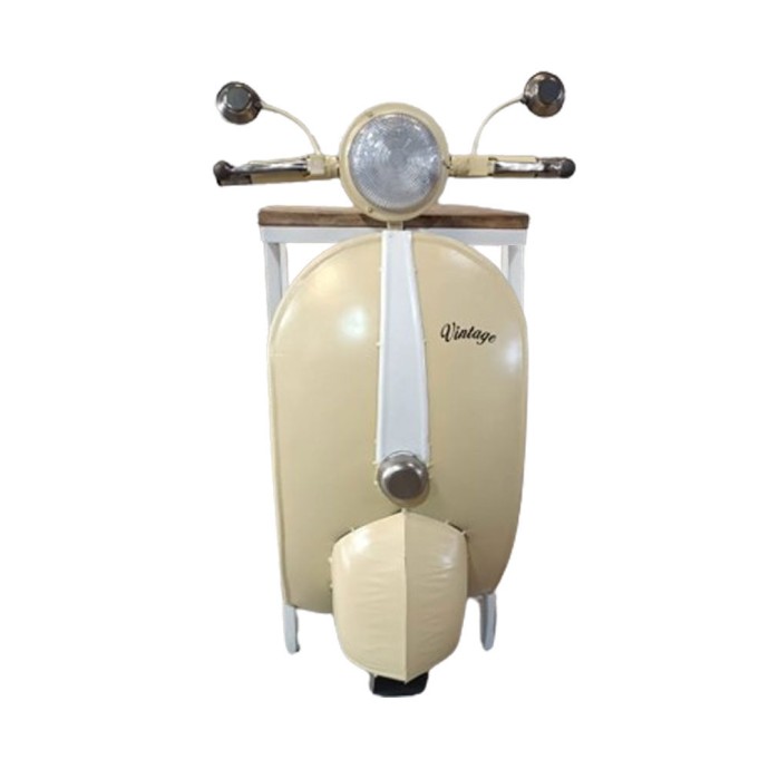 MINI VESPA SIDE TABLE ΜΕ ΡΑΦΙΑ CREAM ΛΕΥΚΟ ΦΥΣΙΚΟ 61x45xH88cm