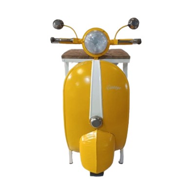 MINI VESPA SIDE TABLE ΜΕ ΡΑΦΙΑ ΚΙΤΡΙΝΟ ΛΕΥΚΟ ΦΥΣΙΚΟ 61x45xH88cm