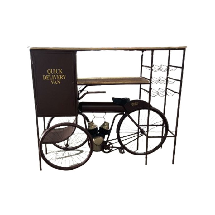 TRICYCLE ΚΟΝΣΟΛΑ BAR BORDEAUX ΦΥΣΙΚΟ 178x53xH145cm