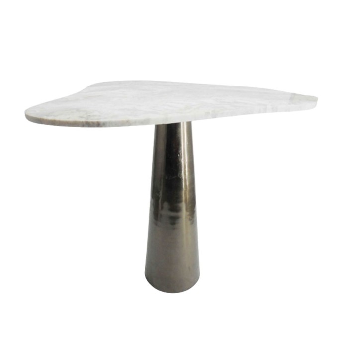 CURVE SIDE TABLE ΜΑΥΡΟ NICKEL ΛΕΥΚΟ 63,5x52xH63,5cm