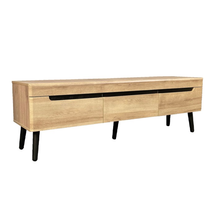 GRIF TV STAND ΦΥΣΙΚΟ ΜΑΥΡΟ 160x40xH50cm