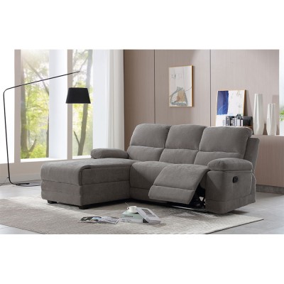 RELAX ΚΑΝΑΠΕΣ RECLINER ΓΩΝΙΑ ΑΡΙΣΤΕΡΗ ΓΚΡΙ 212x156xH96cm