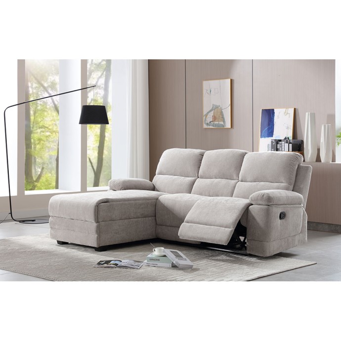 RELAX ΚΑΝΑΠΕΣ RECLINER ΓΩΝΙΑ ΑΡΙΣΤΕΡΗ BEIGE 212x156xH96cm