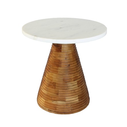 SAVOA SIDE TABLE ΛΕΥΚΟ ΦΥΣΙΚΟ 45x45xH45cm