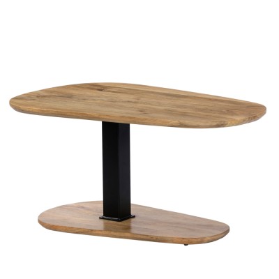 LEVEL COFFEE TABLE ΦΥΣΙΚΟ ΜΑΥΡΟ 95x65xH48cm