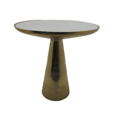 OREN SIDE TABLE ΧΡΥΣΟ ΛΕΥΚΟ 45x45xH47,75cm