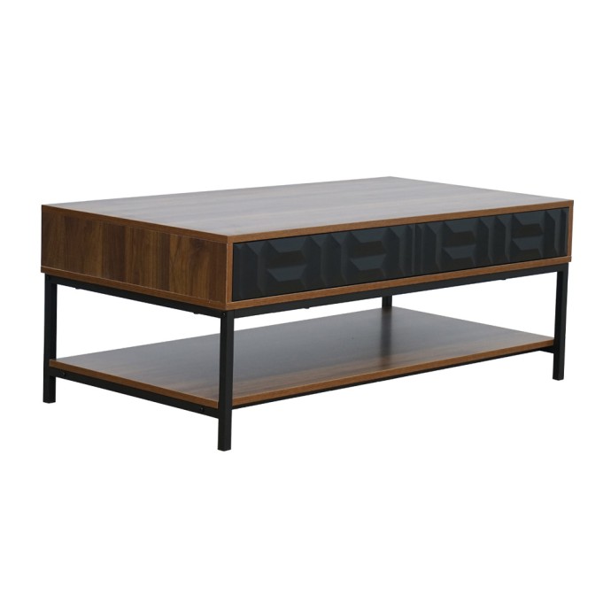 ZUMA COFFEE TABLE 2ΣΥΡΤΑΡΙΑ 3ΡΑΦΙΑ ΚΑΡΥΔΙ ΜΑΥΡΟ 111,5x60xH44cm