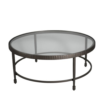 GRANAZ COFFEE TABLE 100x100xH42,5cm ΜΑΥΡΟ 