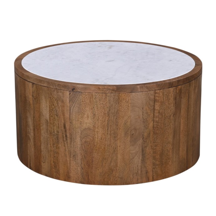 ABU DHABI COFFEE TABLE 80x80xH45cm ΚΑΡΥΔΙ ΛΕΥΚΟ 