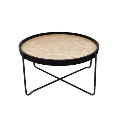 DISK COFFEE TABLE MDF SONOMA MDF 53x53x42 E1 ΜΑΥΡΟ 