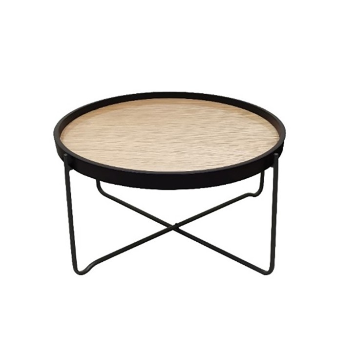 DISK COFFEE TABLE MDF SONOMA MDF 53x53x42 E1 ΜΑΥΡΟ 