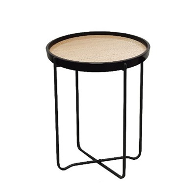 DISK SIDE TABLE MDF SONOMA MDF ΜΑΥΡΟ 53x53x55 E1