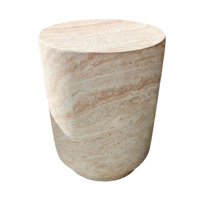 LITHOS ROUND SIDE TABLE BEIGE 35x35x46.5