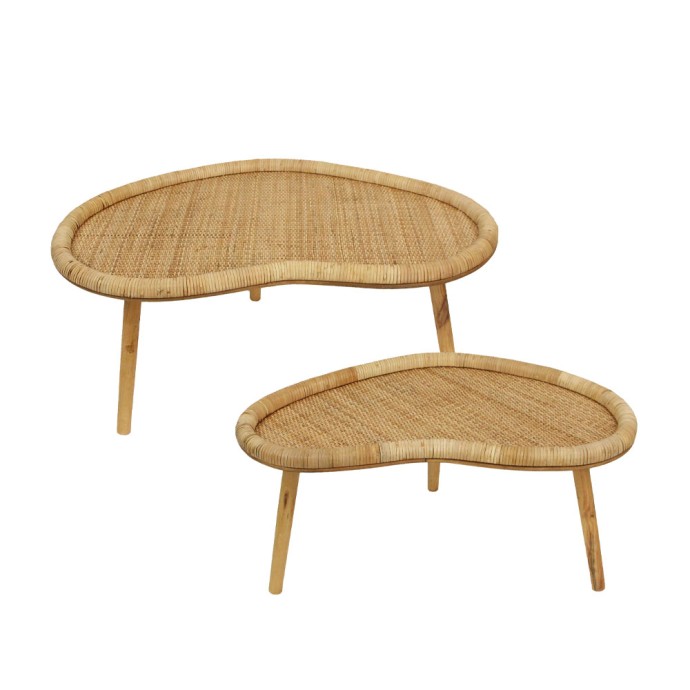 KAMIRA SIDE TABLE SET 2ΤΕΜ 90x59x39.5 ΦΥΣΙΚΟ 