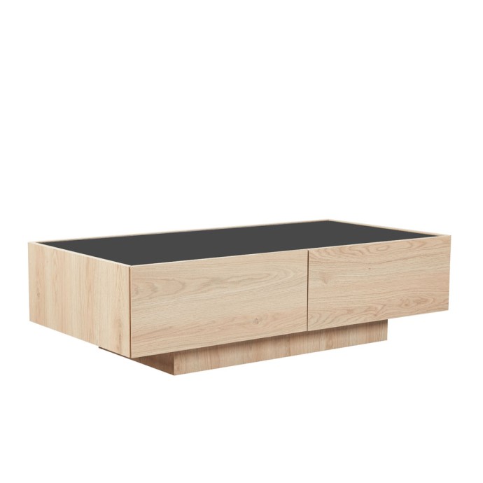 CUBIUS COFFEE TABLE 118x59x33 ΦΥΣΙΚΟ ΦΙΜΕ ΜΑΥΡΟ 