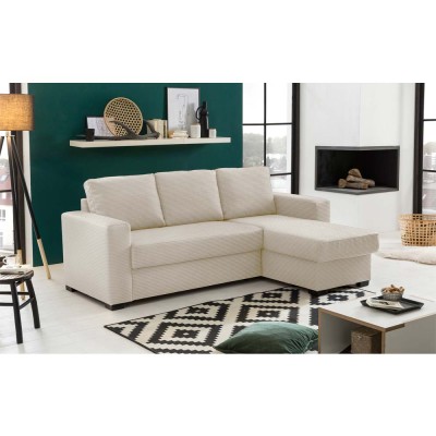 ALDO CRISTIANO ΓΩΝΙΑΚΟΣ ΚΑΝΑΠΕΣ ΚΡΕΒΑΤΙ 220x150x88 ΑΝΑΣΤΡΕΨΙΜΟΣ OFF WHITE 