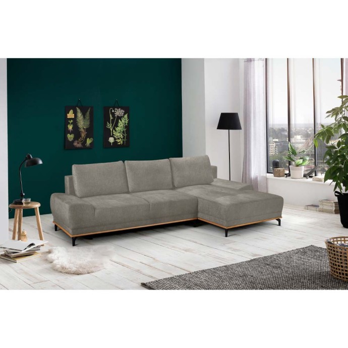 NATURA ΓΩΝΙΑΚΟΣ ΚΑΝΑΠΕΣ ΚΡΕΒΑΤΙ 283x164x90 ΔΕΞΙΟΣ TAUPE 