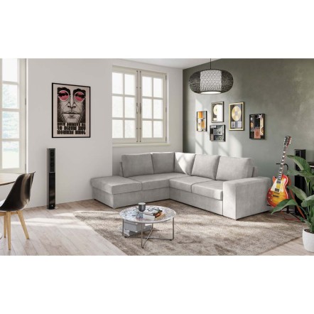 EDDI ΓΩΝΙΑΚΟΣ ΚΑΝΑΠΕΣ ΚΡΕΒΑΤΙ 248x213x90 ΑΡΙΣΤΕΡΟΣ TAUPE 