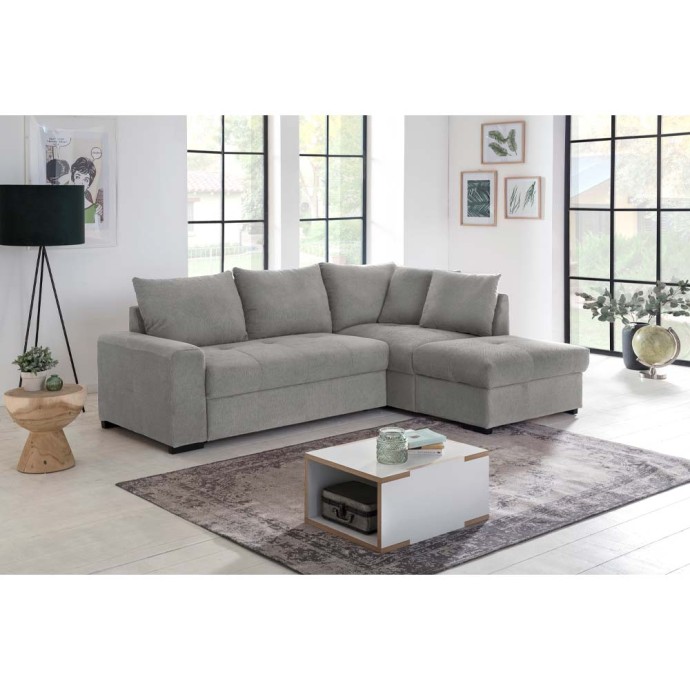 BILL ΓΩΝΙΑΚΟΣ ΚΑΝΑΠΕΣ ΚΡΕΒΑΤΙ 241x173x94 ΔΕΞΙΟΣ ΓΚΡΙ 