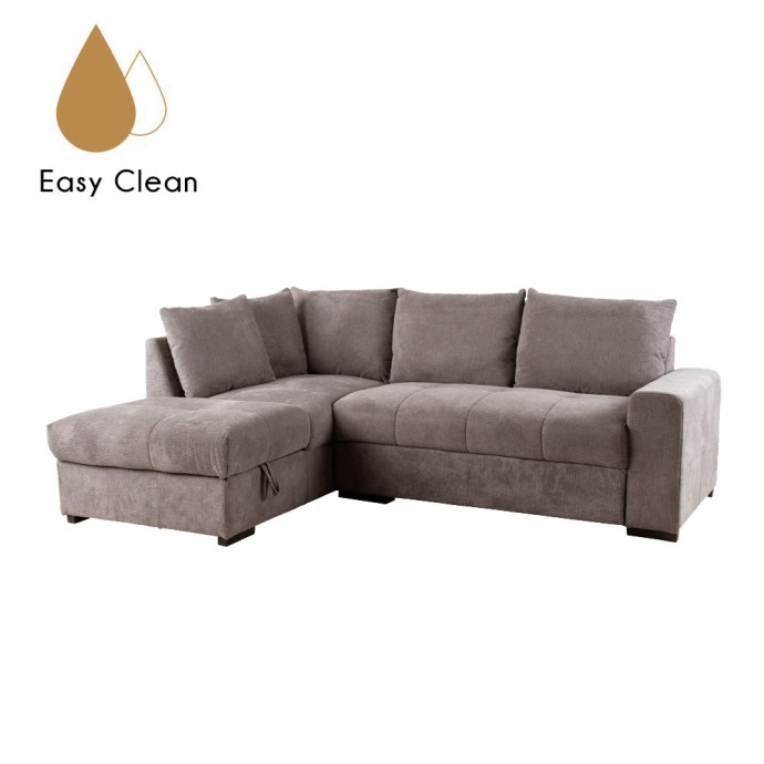 BILL ΓΩΝΙΑΚΟΣ ΚΑΝΑΠΕΣ ΚΡΕΒΑΤΙ 241x173x94 ΑΡΙΣΤΕΡΟΣ TAUPE 