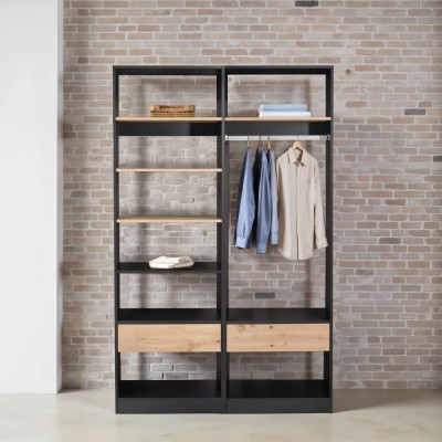 SYSTEM ΝΤΟΥΛΑΠΑ ΜΑΥΡΟ SONOMA 90x50x180cm