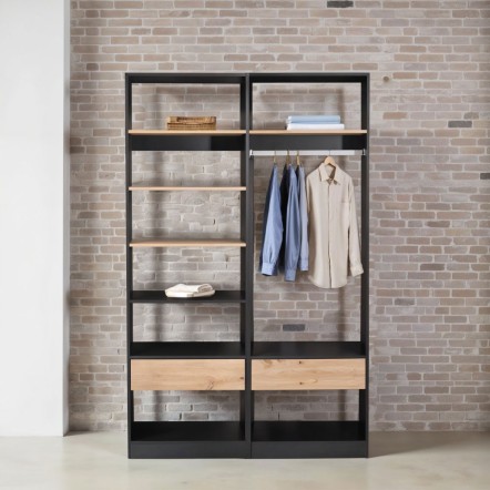 SYSTEM ΝΤΟΥΛΑΠΑ ΜΑΥΡΟ SONOMA 90x50x180cm