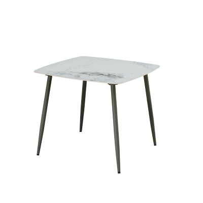 QUADRO ΤΡΑΠΕΖΙ ΛΕΥΚΟ ΜΕ ΟΨΗ ΜΑΡΜΑΡΟΥ 90x90x77cm