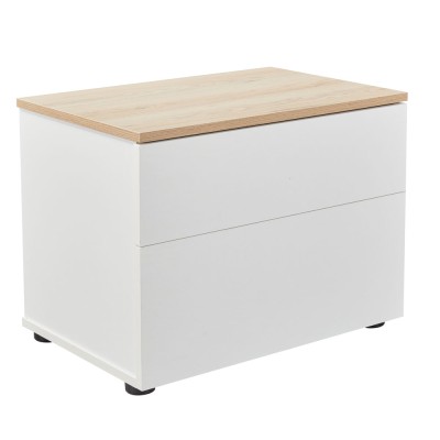 LUCIDO ΚΟΜΟΔΙΝΟ 2ΣΥΡΤΑΡΙΑ 58x39x44.5 ΛΕΥΚΟ OAK ΦΥΣΙΚΟ 