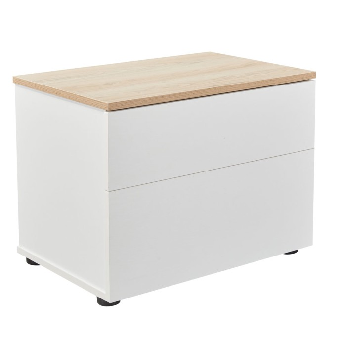 LUCIDO ΚΟΜΟΔΙΝΟ 2ΣΥΡΤΑΡΙΑ 58x39x44.5 ΛΕΥΚΟ OAK ΦΥΣΙΚΟ 