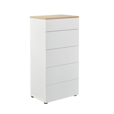LUCIDO ΣΥΡΤΑΡΙΕΡΑ 5ΣΥΡΤΑΡΙΑ 58x39x116.5 ΛΕΥΚΟ OAK ΦΥΣΙΚΟ 