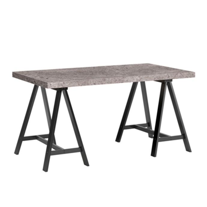 CAVALLETTO ΓΡΑΦΕΙΟ 140x75x74 CEMENT ΜΑΥΡΟ 