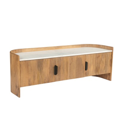 ORGANIC BITTER TV STAND 2ΠΟΡΤΕΣ 147x45x50 ΚΑΡΥΔΙ ΛΕΥΚΟ 