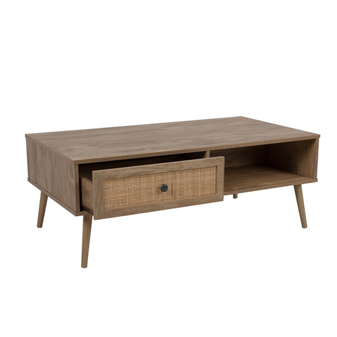 AMMOS COFFEE TABLE ΜΕ 1ΣΥΡΤΑΡΙ 110x59xY41,4cm  ΦΥΣΙΚΟ|RATTAN 